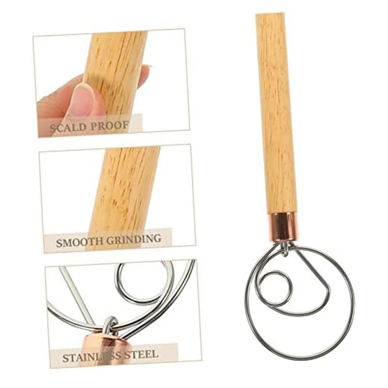 1 Piece Flour Coil Wire Whisk Cream Egg Beater Dough Hook Egg White Separator Pizza Dough Whisk Egg Stirring B