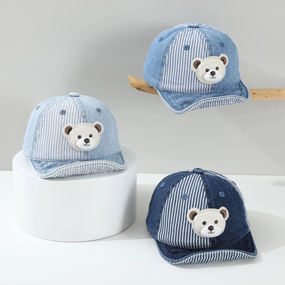 

Cute Cartoon Bear Turn-up Brim Baby Baseball Cap New Spring Summer Sunhat Peaked Cap Boy Girl Cotton Snapback Caps Kid Hat 6-18M