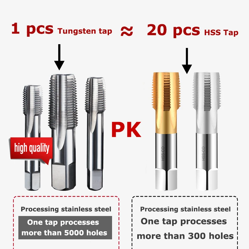 YZH Carbide Tap American NPT British RC G HRC60 CNC Machine Center Thread Cutter Tool 1pcs 1/16 1/8 1/4 3/8 1/2