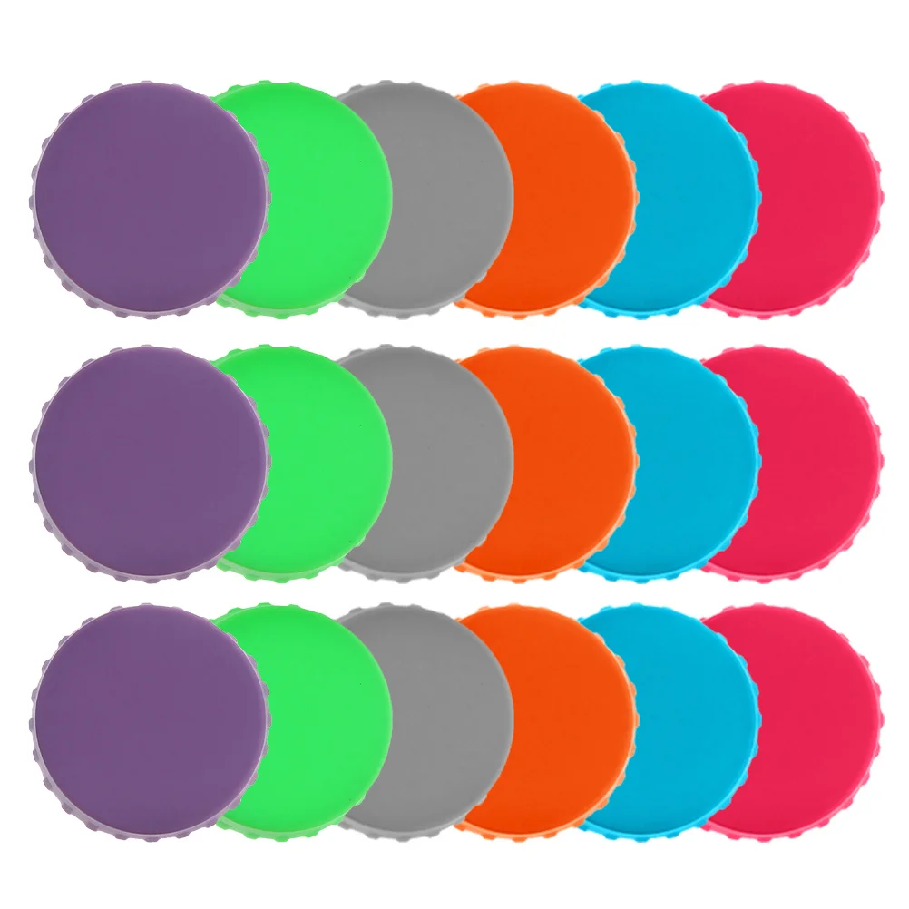 

18 Pcs Beer Bottle Cap Beverage Can Cover Seal Lids for Drinks Reusable Covers Silica Gel Sealing Caps Cans