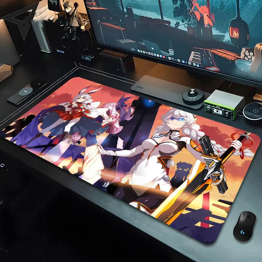 H-Honkai I-Impact Mouse Pad 80x40cm Cool XL Lockedge Office Computer Desk Mat Table Keyboard Big Mouse Pad Laptop Cushion