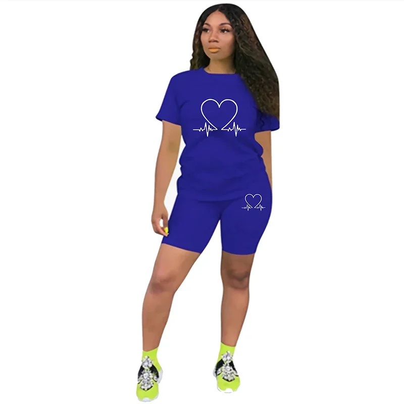 Casual 2026 Quality Woman Clothing Summer Two Piece Set for Women T-Shirts O-Neck Shorts Daily Short Sleeve Tracksuit Hot Sales