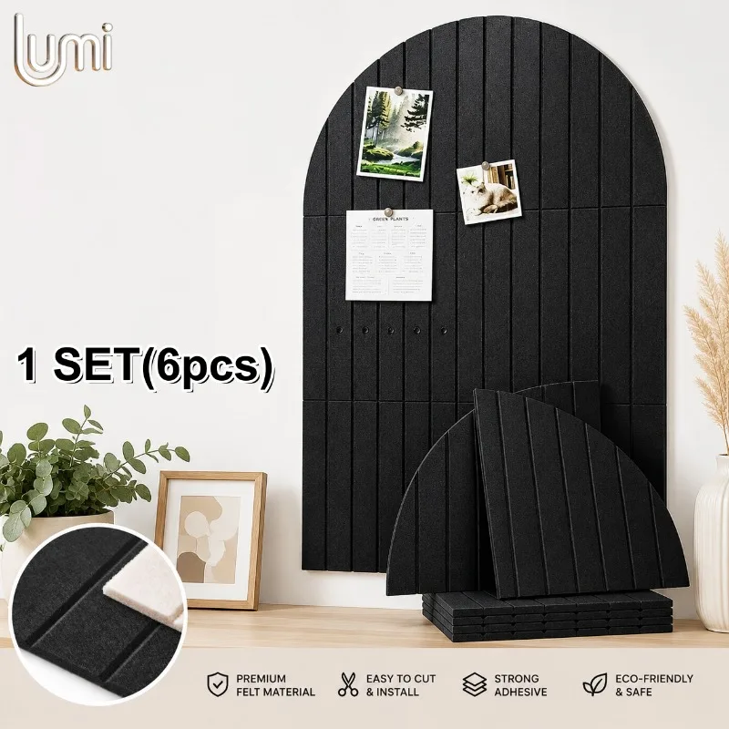 Sound Absorbing Felt Board Arched Self-Adhesive Felt Wall Stickers Decorative Arch Acoustic Panel for Bedroom Background Wall