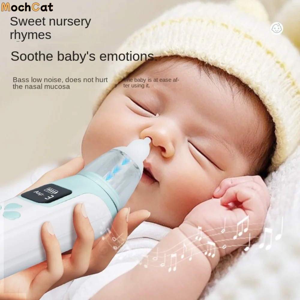 

Электрический аспиратор для носа для младенцев, бесшумный, безопасный, для очистки носа от заложенности и ринита, с зарядкой от USB, для домашнего использования