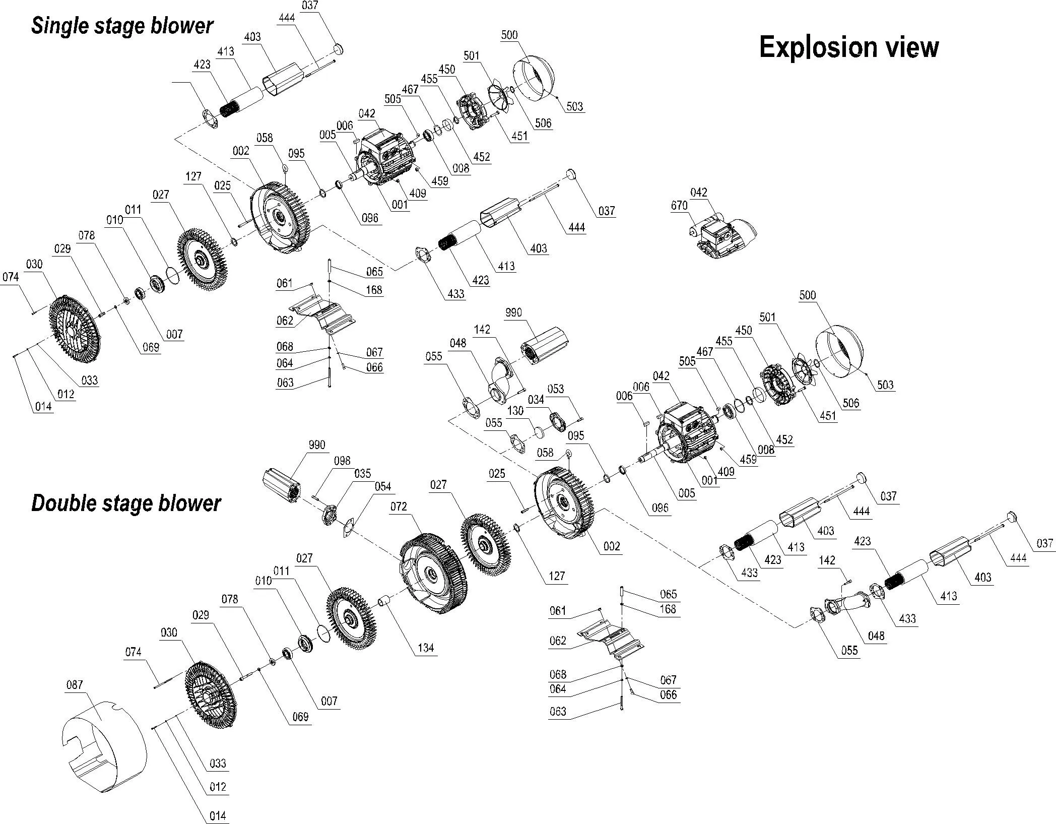 2RB 810H27 7.5kw  High Pressure Air Ring Blower Side Channel Blower