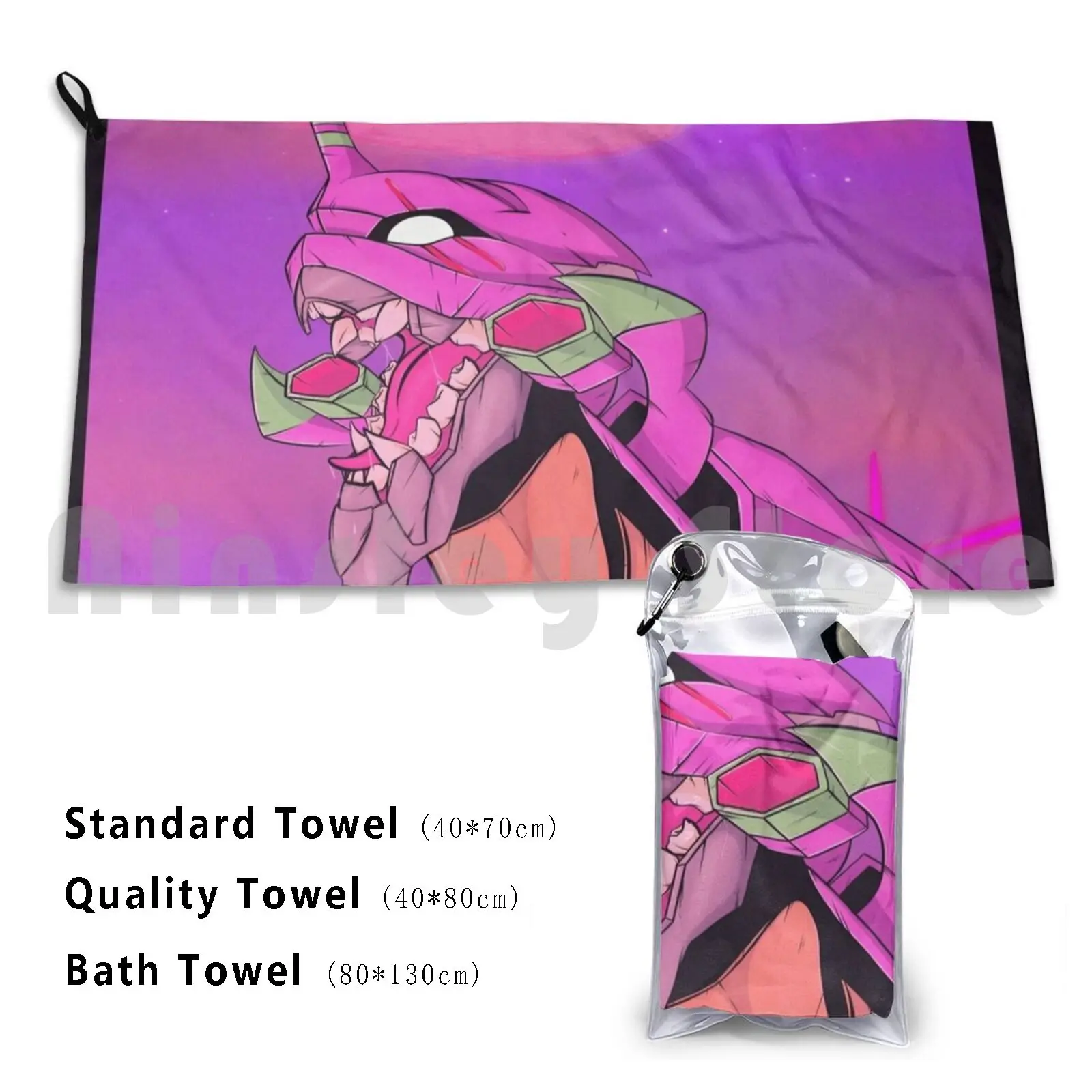 Eva-01 Custom Towel Bath Towel Gianax Shinji Ikari Asuka Langley Anime 90s Anime Retro