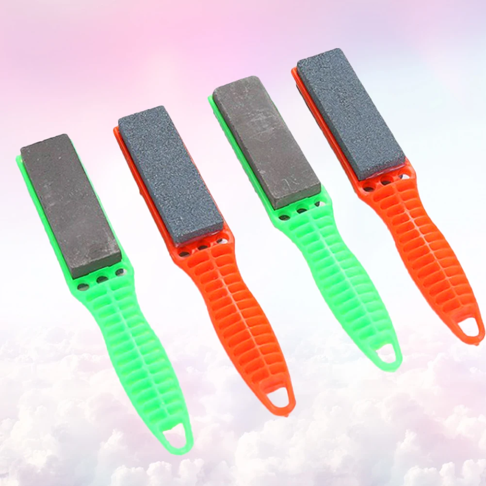 4pcs Double Sided Durable Sharpening Stone For Kitchen Tools Long Lasting Abrasive Honing Stone Scissors Sharpener
