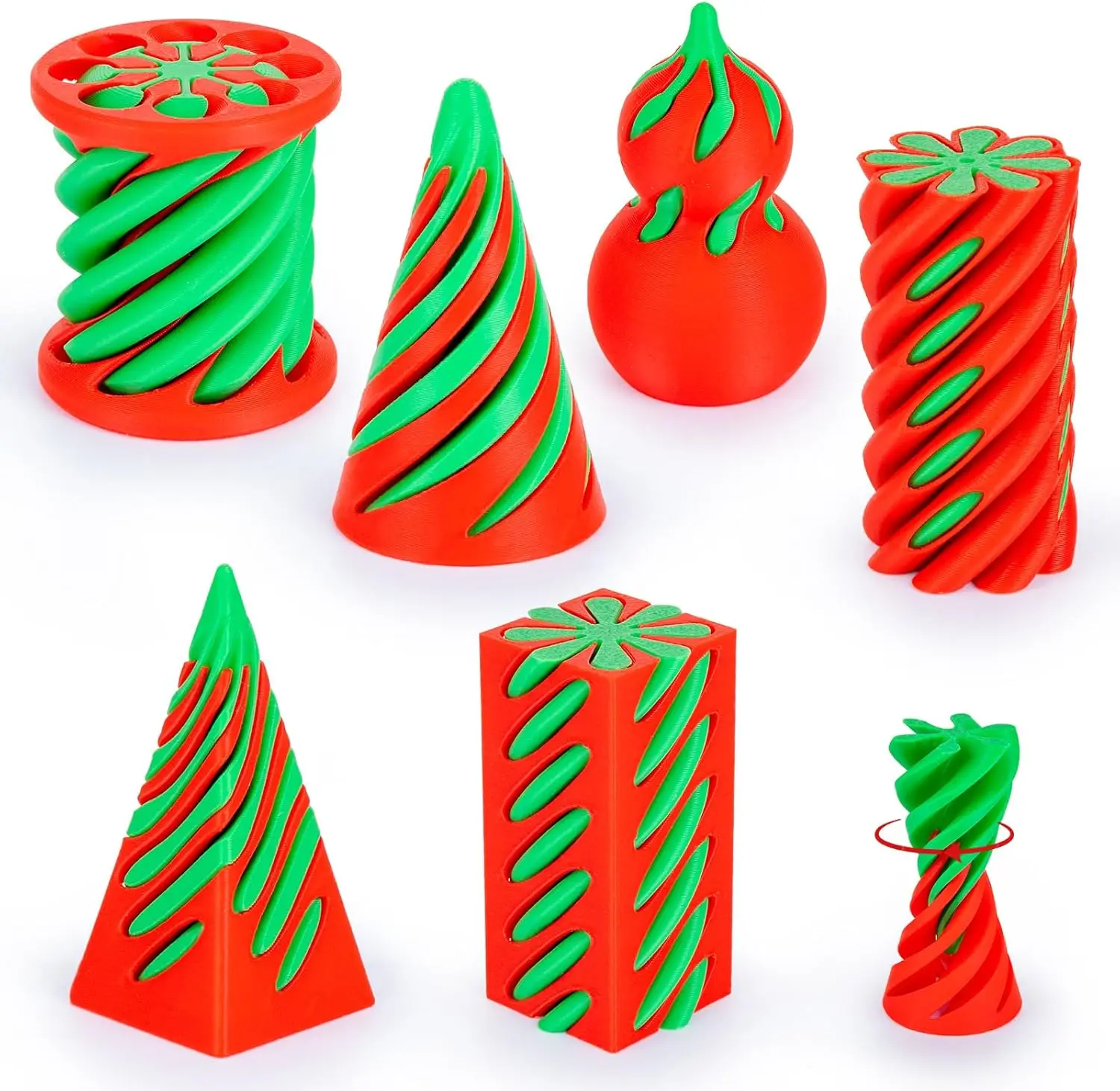 6-pack spiraalkegel fidget speelgoed 3D-geprint onmogelijk doorvoerbare piramide pijler kalebas helix schroef speelgoed voor angst ontspannen