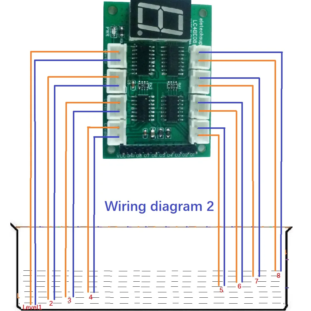 5PCS DC 5V 8 Channel Water Liquid Level Indicator Board Controller Sensor Switch Module for Fish tank Water tower