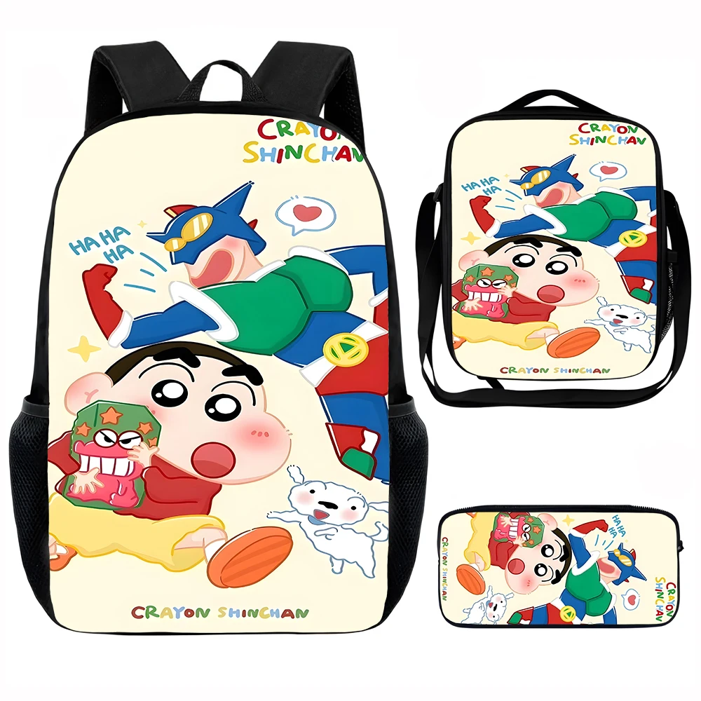 

Детский школьный рюкзак с рисунком C-prayons S-shins-C-chans с сумками для обеда, сумками-карандашами, школьными сумками для мальчиков и девочек, лучший подарок