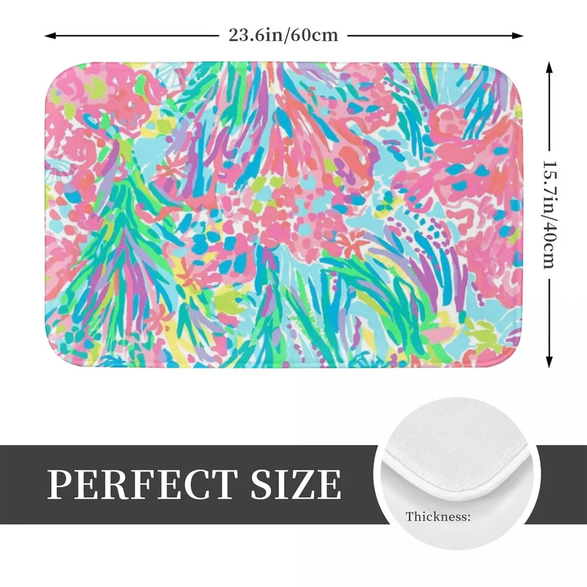 Lily Pulitzer Anti-slip Doormat Floor Mat Water oil proof Carpet Rug for Kitchen Entrance Home Bathroom Living room Footpad Mats