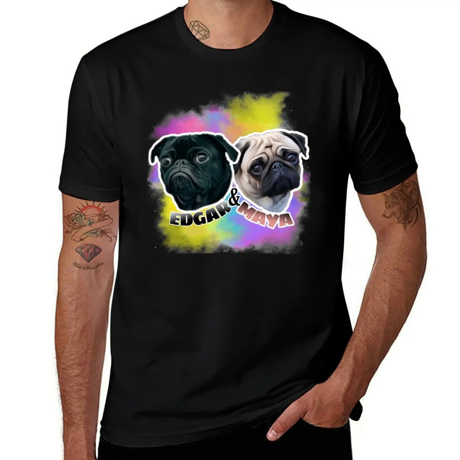 Edgar & Maya PewDiePie Pugs T-Shirt Breathable Lightweight Summer Top T-Shirt
