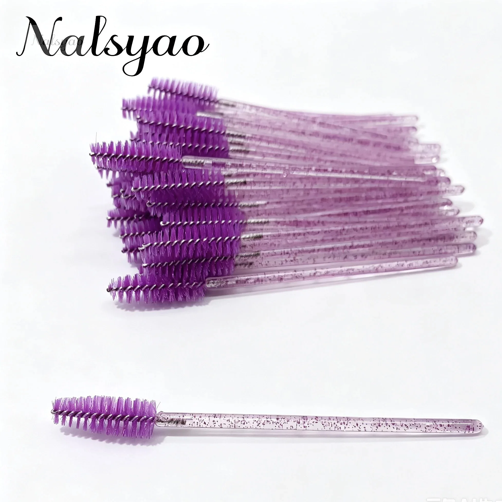 50Pcs Crystal Stick Eyelash Brushes Disposable Mascara Wands Lash Scrub Applicator Makeup Tool