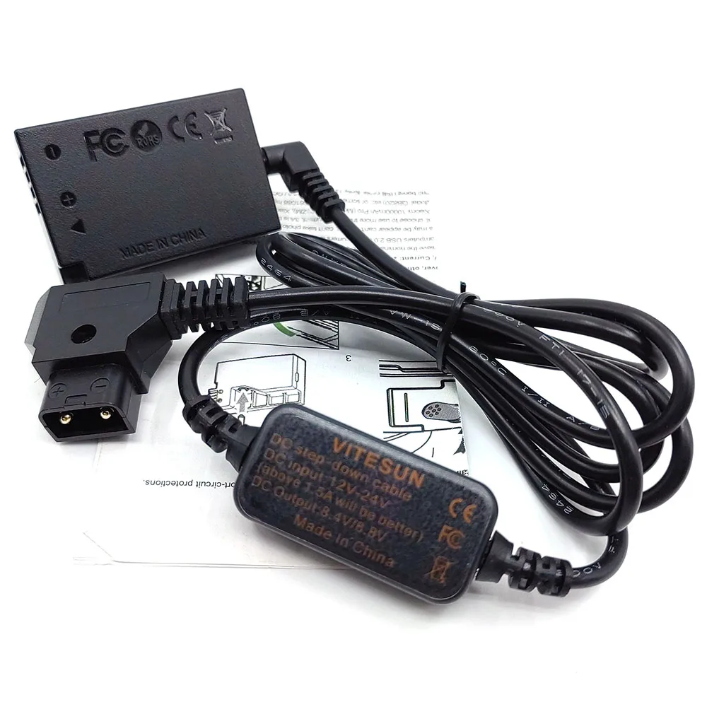 12-24V Step-Down Power Cable to D-tap Dtap ACK-E17+DR-E17 DC Coupler LP-E17 Dummy Battery For Canon EOS-M3 EOS-M5 EOS-M6 Mark II