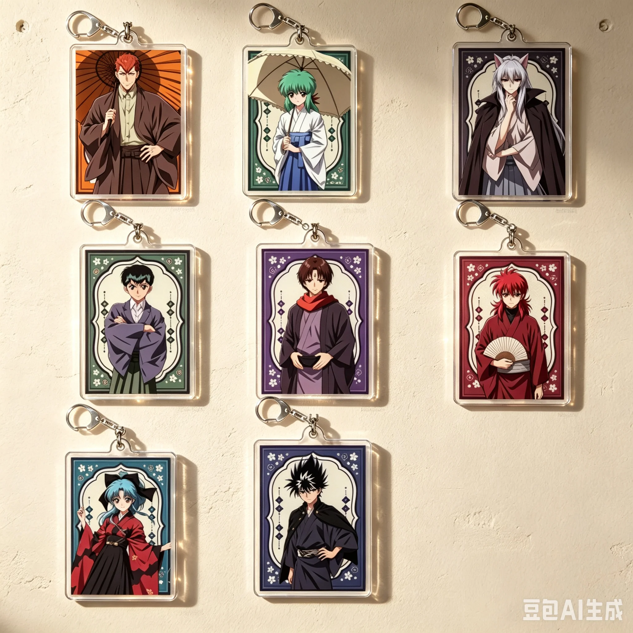 High Pixel Cartoon New Style Cell Phone Pendant YuYu Hakusho Figure Decoration BagCar Key Ring Charm Gift Anime Acrylic Keychain