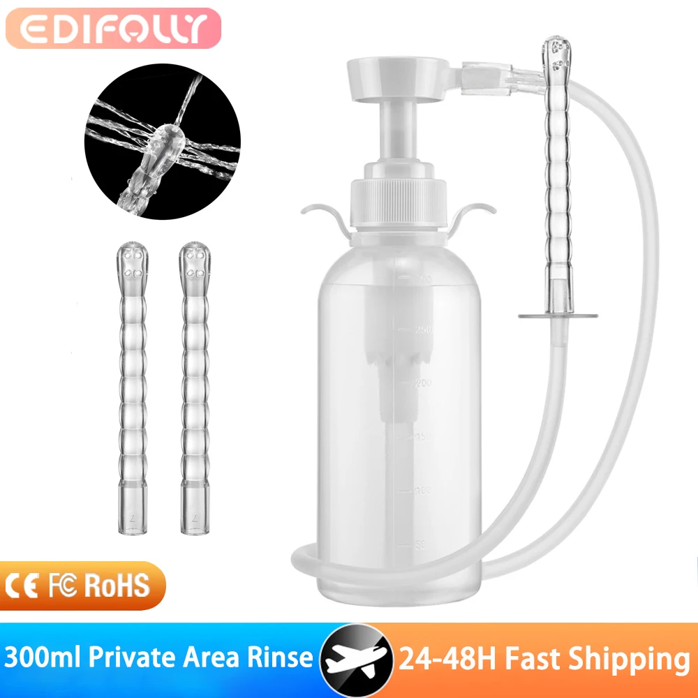 300 مللي المؤنث المهبل الدوش الشرج الدوش نظافة حقنة شرجية الشرج المهبل تنظيف عدة حقنة شرجية زجاجة مضخة حقنة شرجية زجاجة للنساء الفتيات
