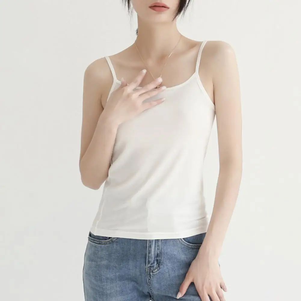 Summer Vest for Women Women's Figure-flattering Tank Tops Soft Elastic Fabric Slim Fit Summer Vest with Sling Design for A