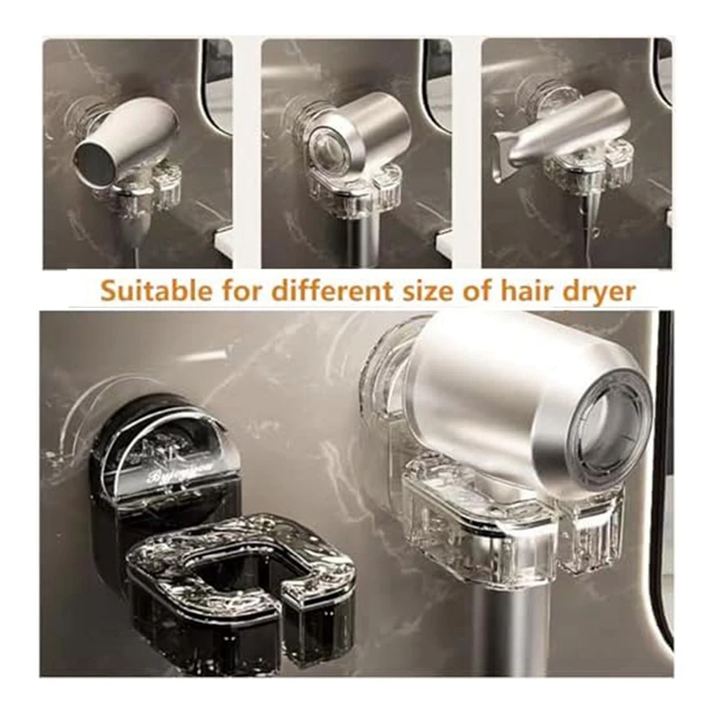 Rotating Hair Dryer Rack Punch-Free, Punch-Free Wall Mounted Hair Dryer Holder, Hair Dryer Rack For Hair Dryer