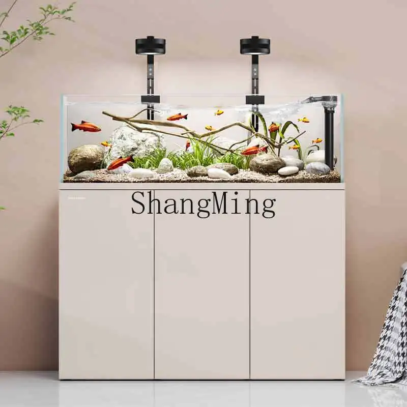 

ZYY landscaping fish tank living room ultra-white glass water-free bottom filter aquarium viewing living room fish tank