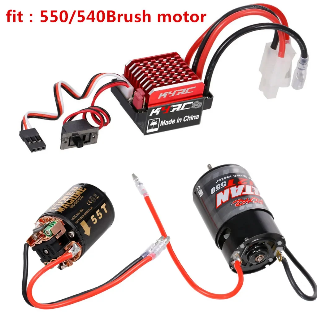 

60A Brushed ESC Electric Speed Controller 6V/2A BEC for 1/10 RC Car Traxxas TRX4 Trx6 D90 HSP Redcat 4WD Tamiya Axial SCX10 HPI