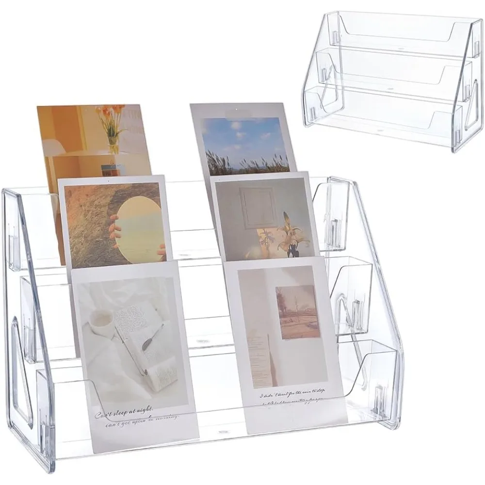 

3-уровневый держатель для коллекционных карточек, акриловая стойка для рождественских поздравительных открыток, прозрачный органайзер для спортивных карточек, квадратные держатели