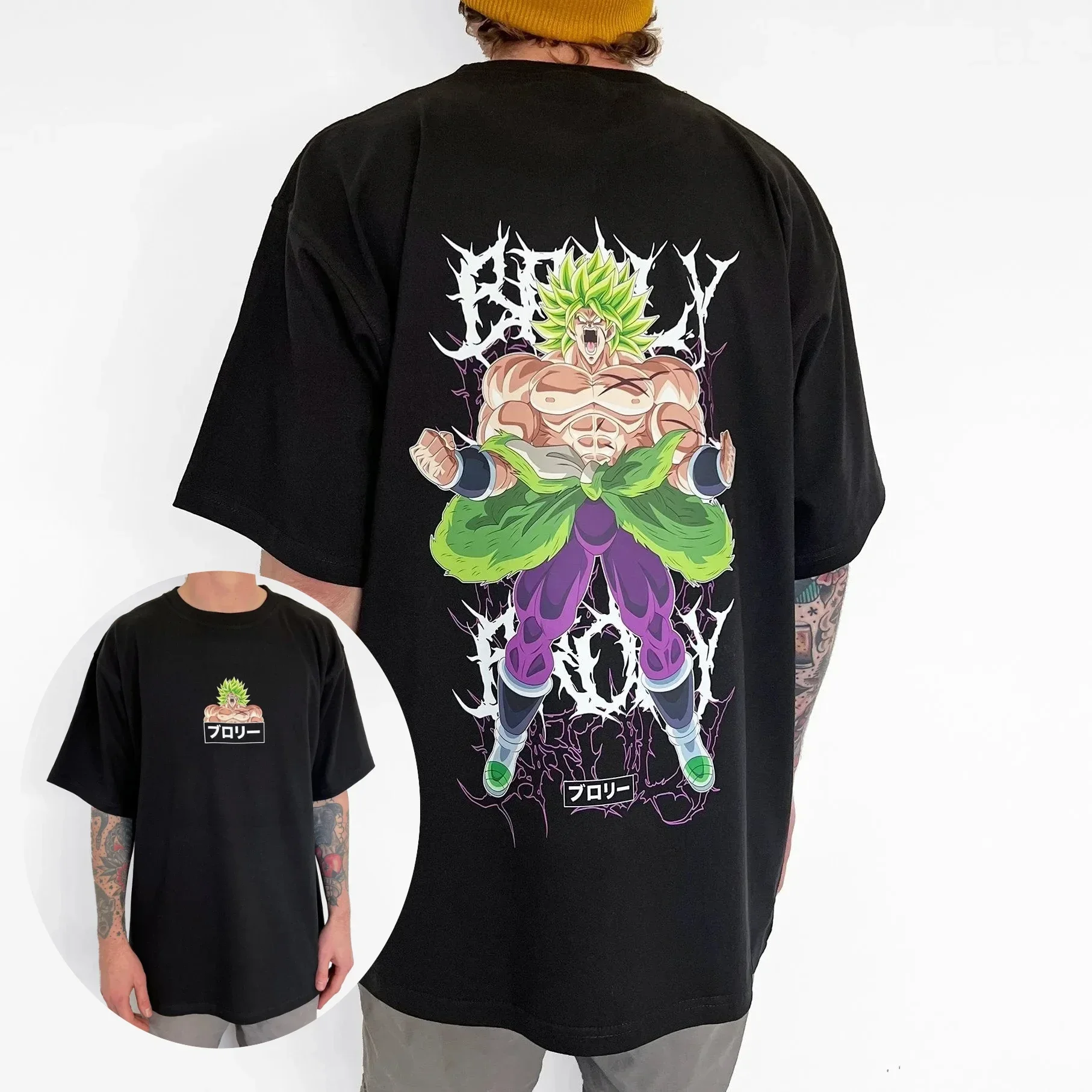 드래곤 볼 애니메이션 콜라보레이션 티셔츠 2026 여름 남성용 하라주쿠 루즈 트렌디 스트리트 트렌드 부모-자녀 반팔 탑
