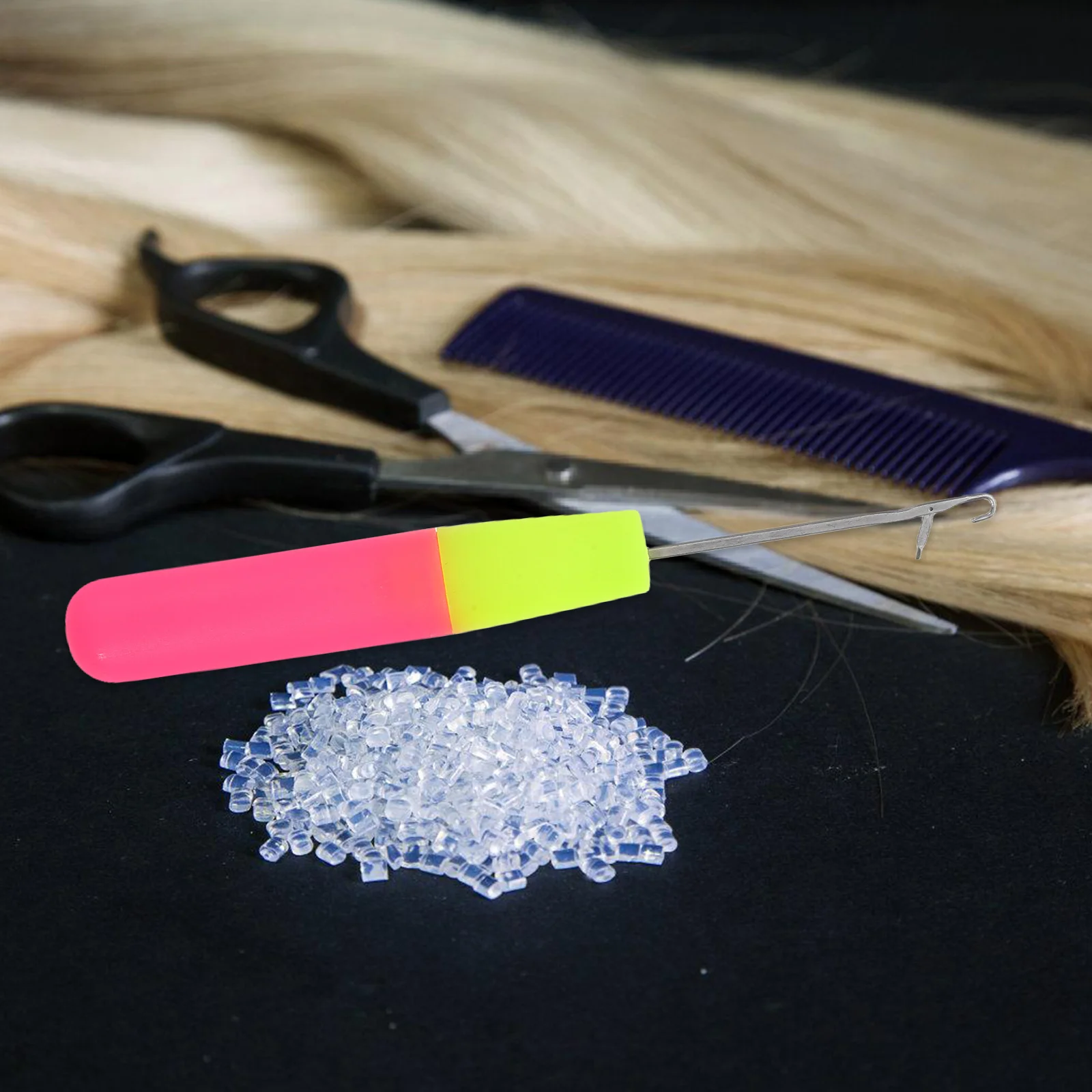 

5Pcs Latch Hook Needle Pink Green Hair Tinsel Kit for Girls Festival Braid Styling Durable Portable Efficient Design