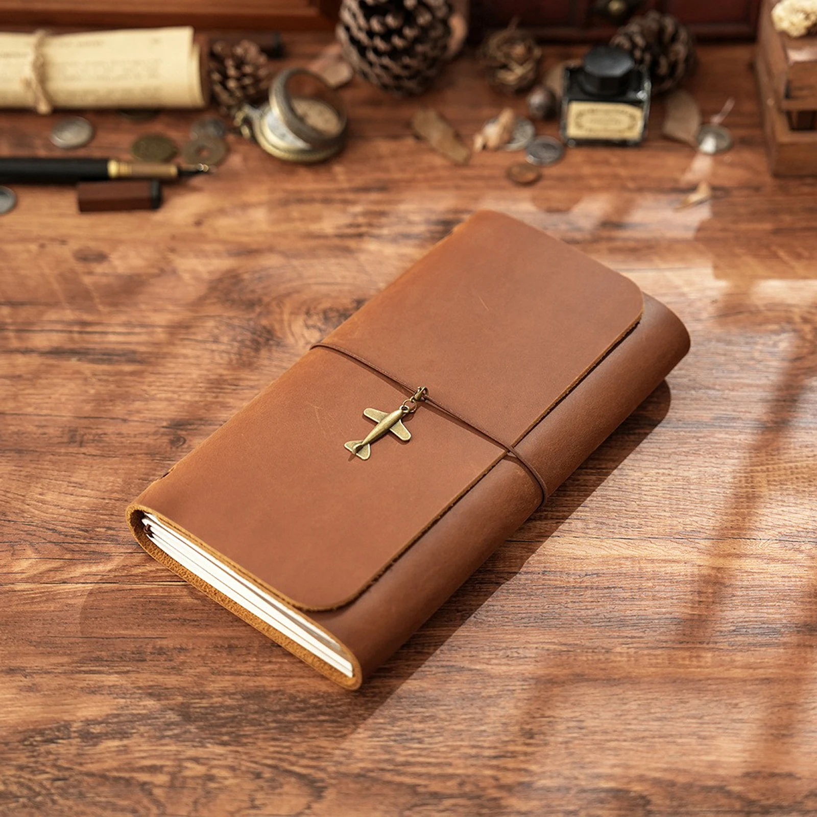 Trifold Leather Journals Notebook Handmade Refillable Leather Standard Traveler Notebook, Perfect for Writing, Gifts, Travelers