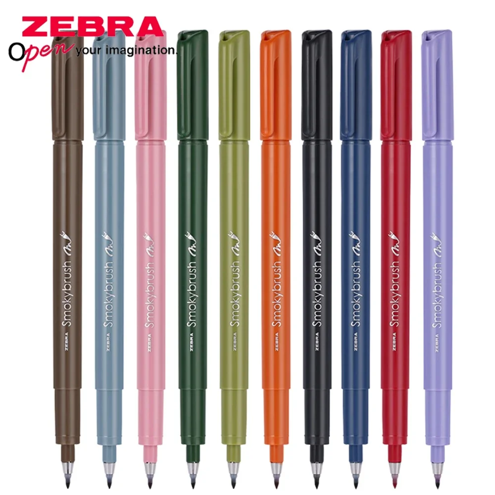 

Japan Zebra Soft Markers Pen Brush Pen Color Calligraphy Practice Words Sponge Head Beautiful Pen Art Stationery Back To School