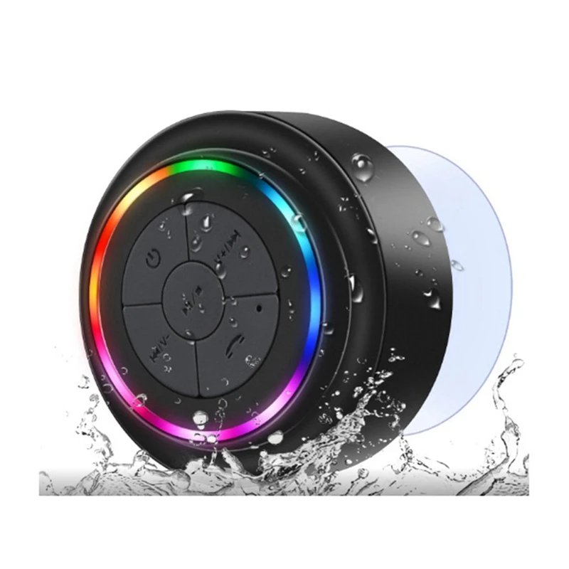 

Upagrade Light Stereo Wireless Waterproof BT Speakers Adsorption Cup Shower Speaker FM Radio For Phones Laptop