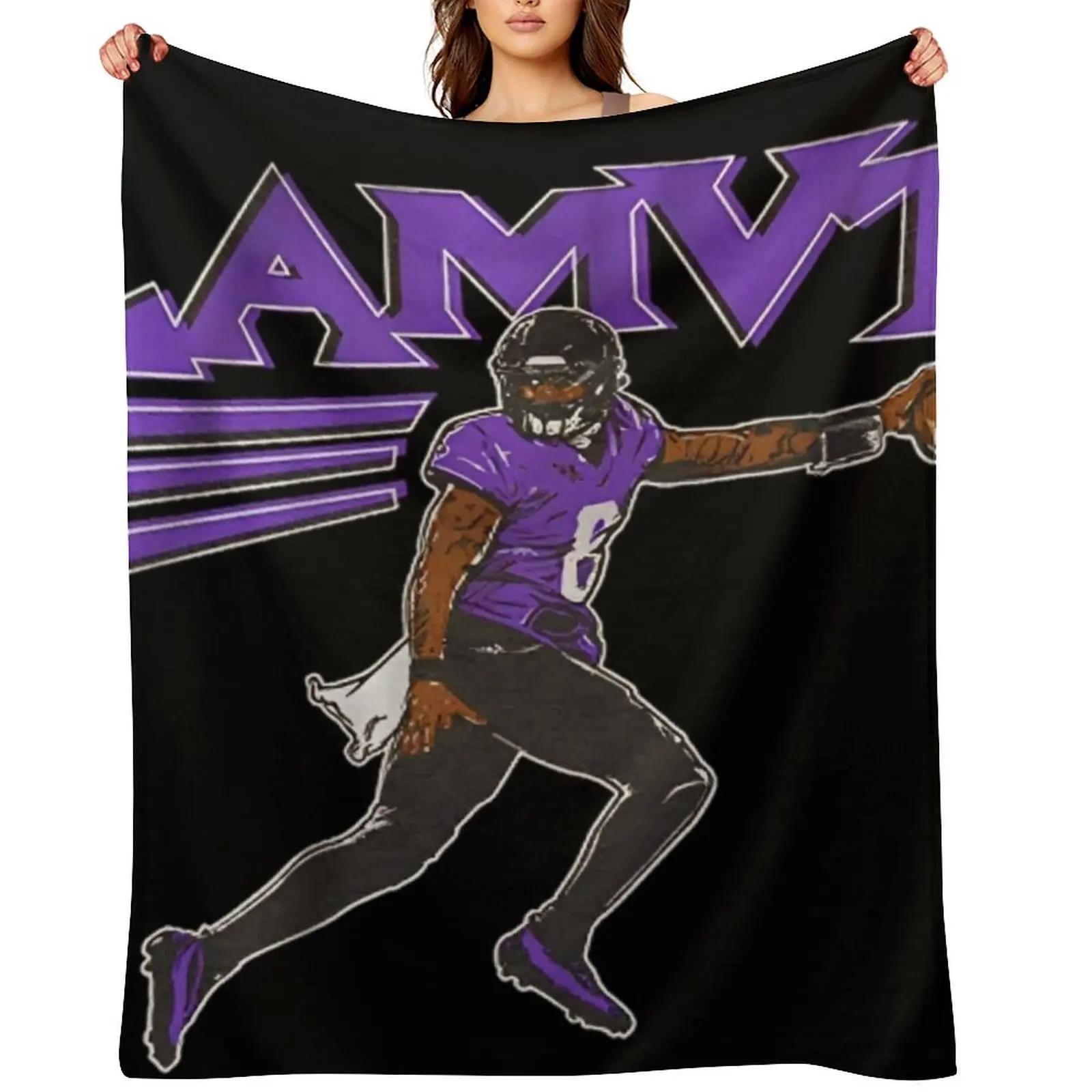 

Lamar Jackson MVP Throw Blanket Decorative Sofas Sleeping Bag blankets ands halloween Blankets