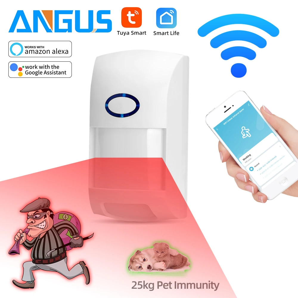 Wifi Tuya Smart APP Human Body Movement Infrared Detector PIR Motion Sensor