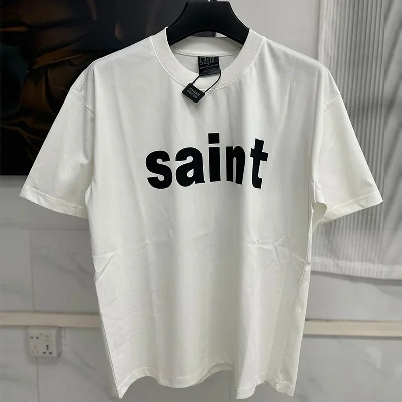 2026 Unisex Crew Neck T-Shirt Simple Bold Letter Chest Print Vintage Washed Oversized Streetwear Casual Short Sleeve Tee