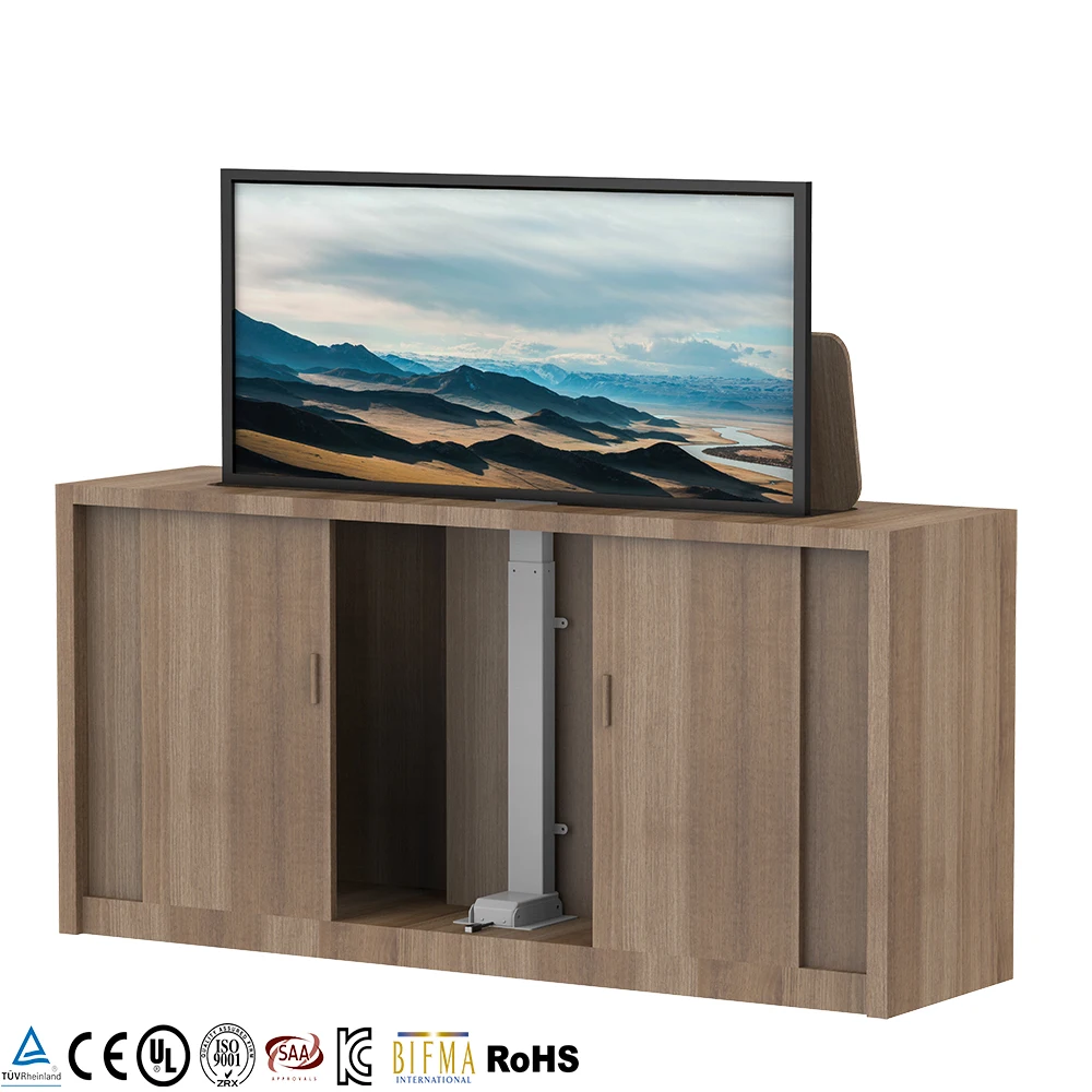 Contuo Electric Hidden TV Cabinet Lift Motorized Remote Height Adjustable Mount For 32 To 70 Inches Under Bed TV