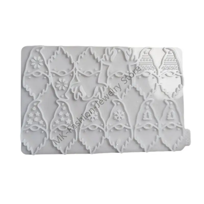 Q6PF Pendant Mold Earrings Moulds Crafting Molds Christmas Elf Jewelry Mold Silicone Earring Pendant Molds for Earring