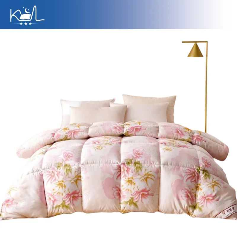 95% White Goose Down Comforter, All Season Warm Duvet Insert with 100% Cotton Cover, Lightweight Quilt for Spring Autumn Winter