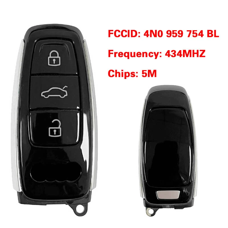 

CN008192 Original 3 Button 434MHZ 5M Chip MLB-Tool Smart Key Remote Control FCC ID 4N0 959 754 BL Keyless Go For A-udi A8 2017+