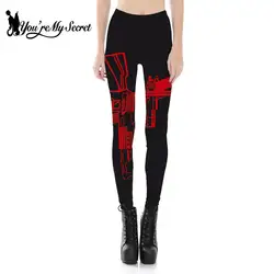 [You're My Secret] New 3D Printed Black and red Gun Slim Skinny Leggings Push Up Sport Women Fitness Running Yoga Pants JFKA3797