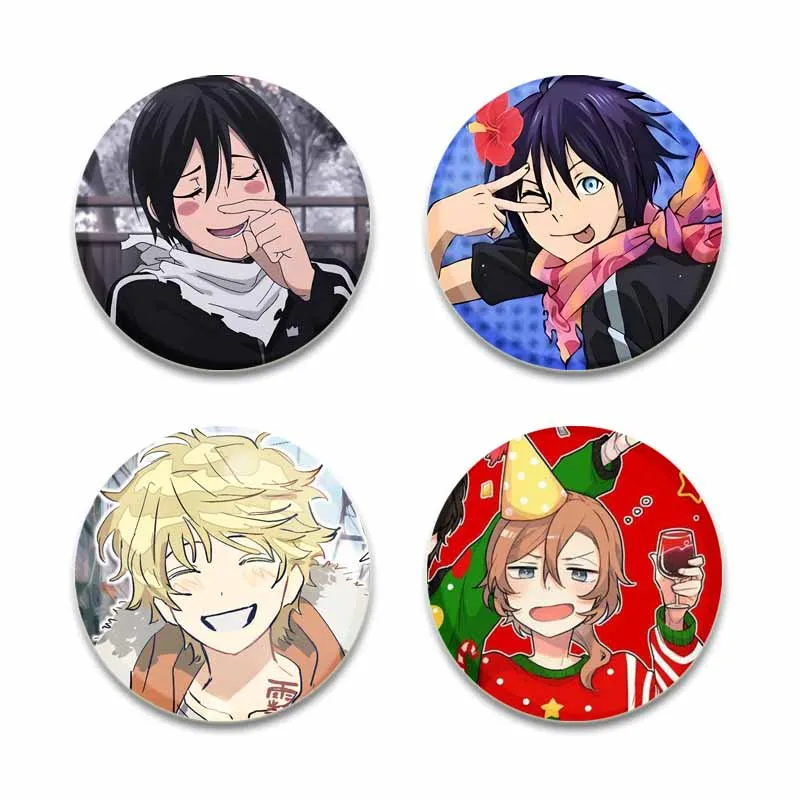 Anime Noragami Brooch Pin Cosplay Yato Yukine Cute Cartoon Badges Handmade Tinplate Brooches Badge for Decoration Gifts