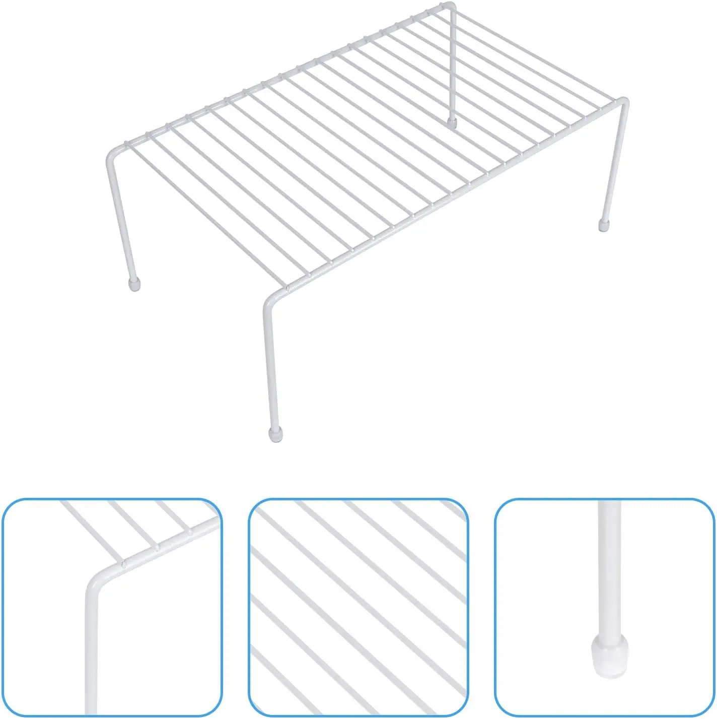 Iron Floor-standing Single layer Storage Rack Condiment Dish Rack  White Wire Cabinet Helper Shelf Organizer Shelf for Kitchen