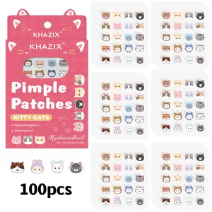 100 pieces of cartoon facial acne patches, covering acne marks, dark pink series, invisible blemishes, thin skincare.