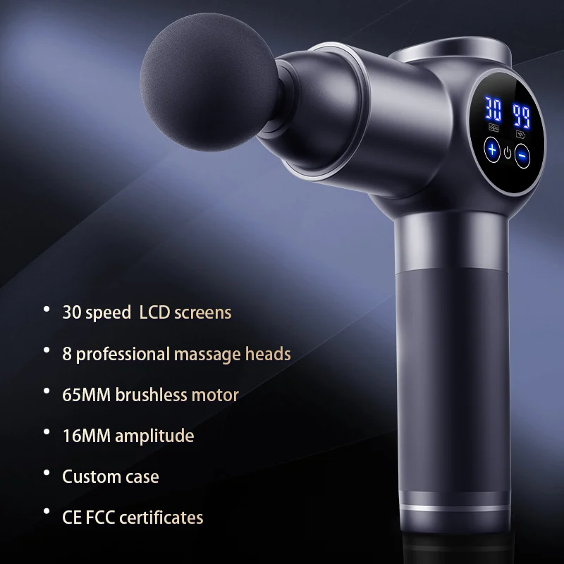 

STLFWholesale Electric Impulse Massage With 30 Speed LCD Screen Fascia Body Sport Pistolet De Massager