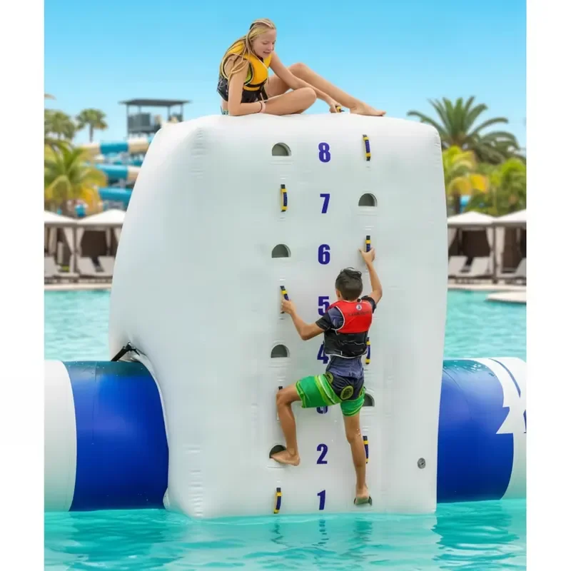 Wholesale Multi-Function Water Trampoline Combo Floating Play Set Inflatable Rock Climbing Wall With Slide Swim Platform