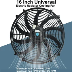 Retrofit car cooling fan ultra thin 16 inch 120w 12v/24v installation kit 2000RPM