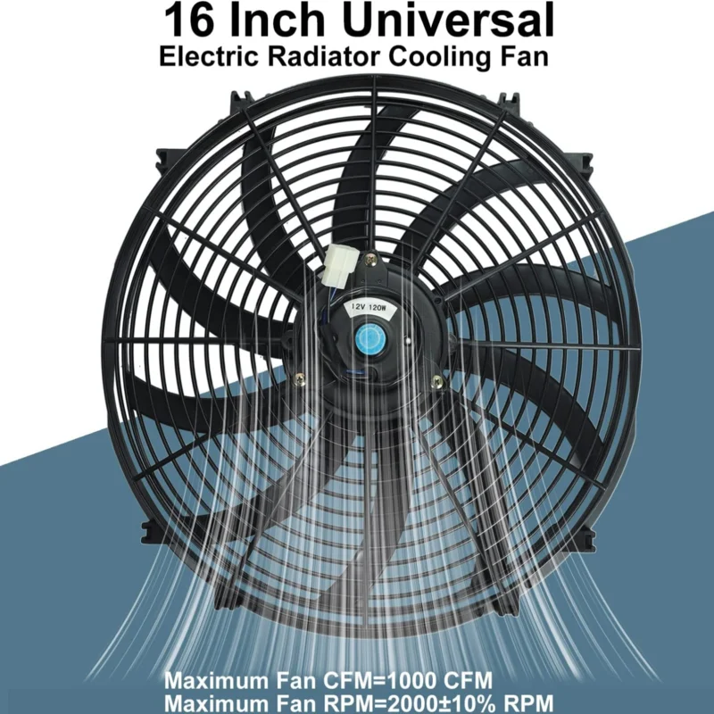 Retrofit car cooling fan ultra thin 16 inch 120w 12v/24v installation kit 2000RPM