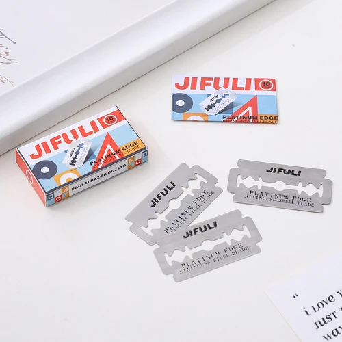 Imagen 2 del producto Cuchillas de afeitar de acero inoxidable para hombres, 10/20/50 Uds., maquinilla de afeitar de doble filo, hoja fina afilada, herramienta de afeitado Manual para el cuidado de la cara