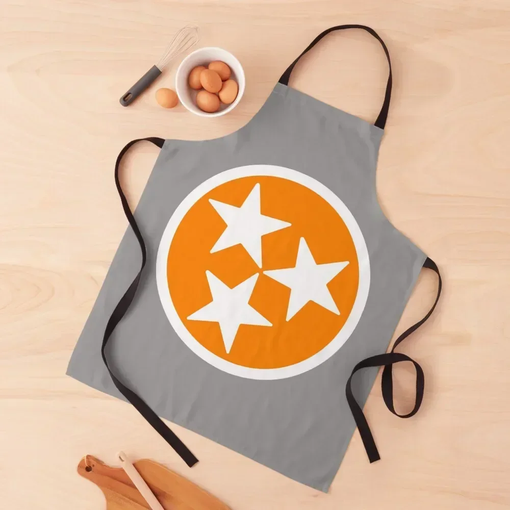 Orange & White Tri-Star Apron barber uniform For Woman Things For Kitchen Kitchen For Men Apron