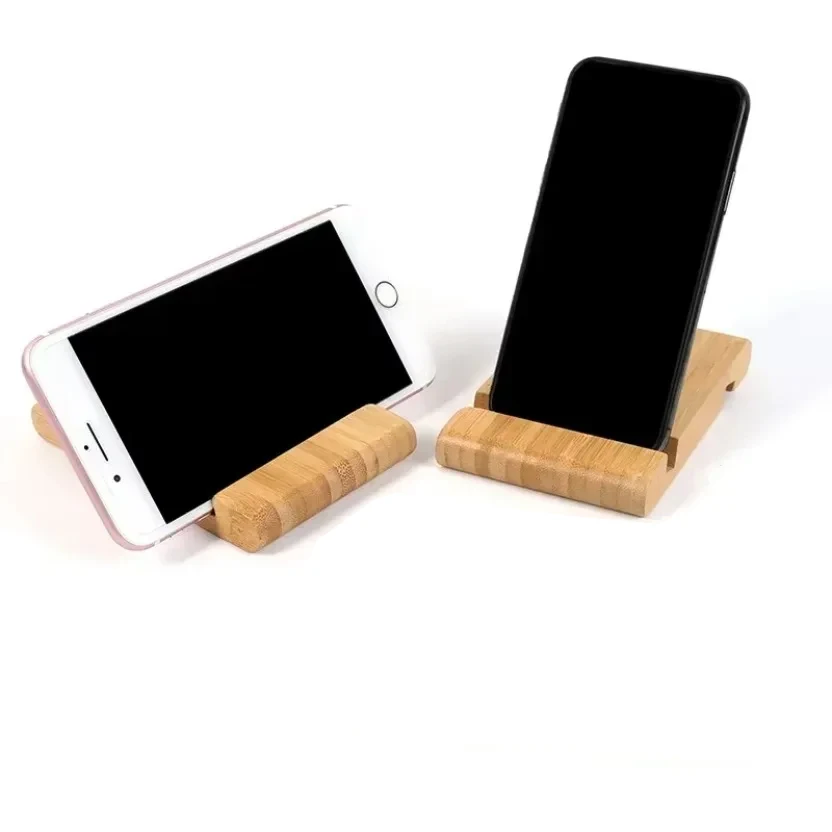 1PC Cell Phone Holder Wooden Cell Phone Holder Wooden Base Cell Phone Tablet Desktop Lazy Bracket For iPhone iPad Laptop Samsung