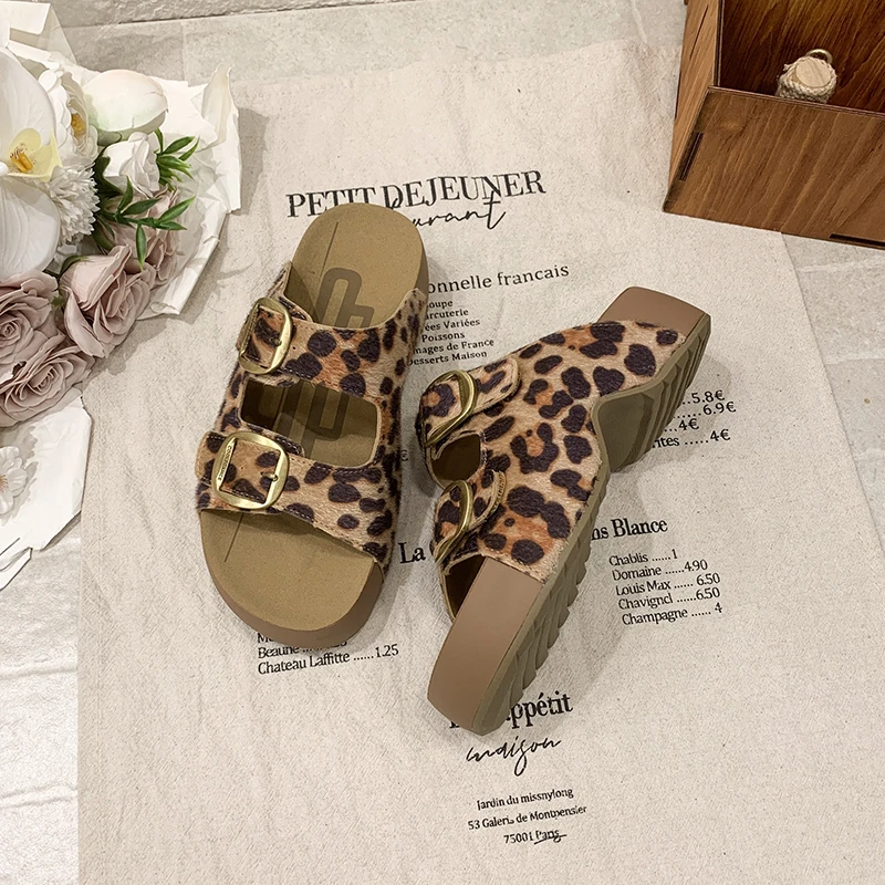 

Cork Platform Half Slippers Women's Outside Wear 2026 Summer New French Lazy Sandals