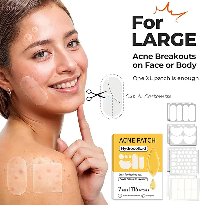 116Pcs Invisible Anti-Acne Repair Patches - Pimple Removal Spots Marks Concealer Beauty Makeup Tool For Facial Blemish Care